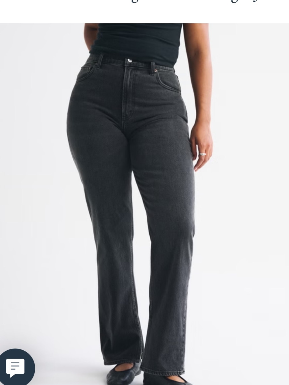 Abercrombie & Fitch Curve Love Ultra High-Rise 90s Straight Jeans - Black Wash